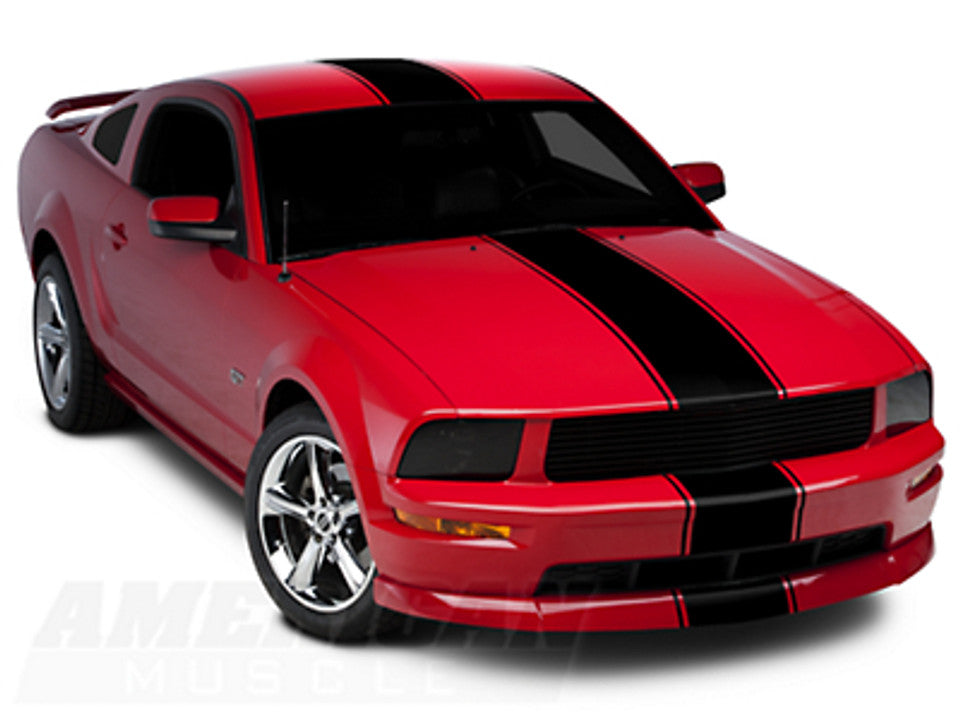 Super Snake Style Stripes Gloss Black 05-2014 Mustang