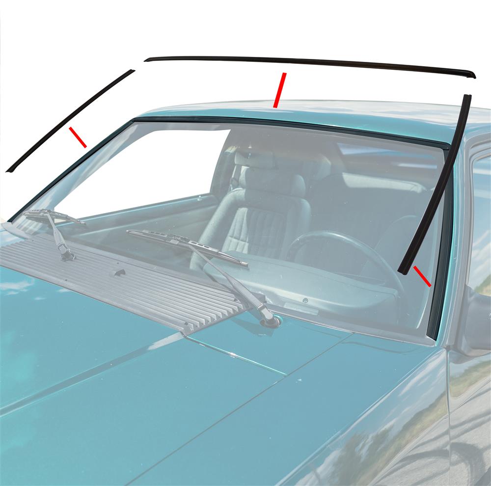 Ford Mustang Foxbody 1979–1993 voorruitlijsten E7ZZ‑6103144